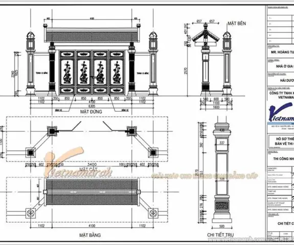 Bản Vẽ Cổng Nhà Thờ Họ