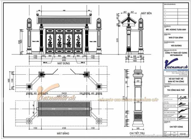 Bản Vẽ Cổng Nhà Thờ Họ