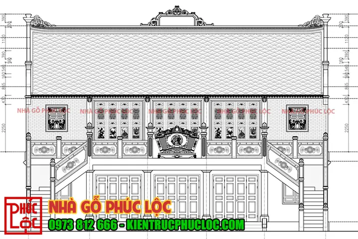 Bản Vẽ Nhà Thờ Họ 2 Tầng