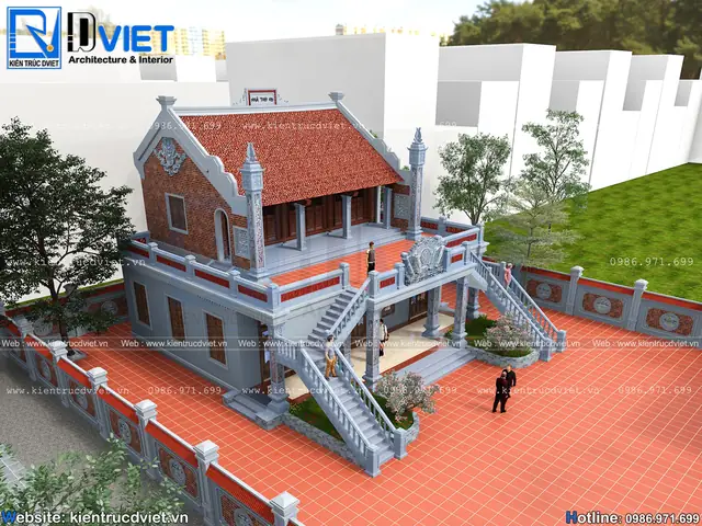 Bản Vẽ Nhà Thờ Họ 2 Tầng