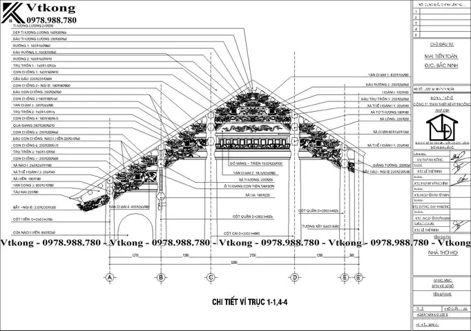 Bản Vẽ Nhà Thờ Họ 3 Gian