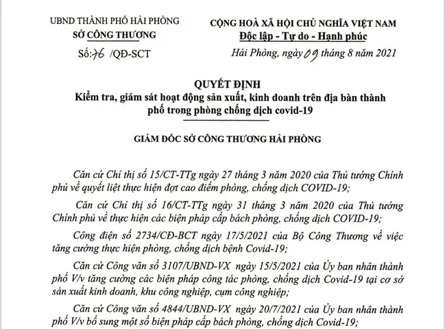 Chỉ Thị Của Thủ Tướng Số 76