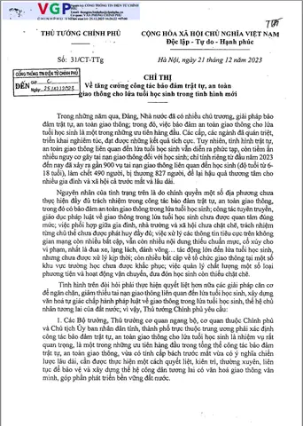 Chỉ Thị Của Thủ Tướng Số 76 Ct Ttg