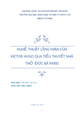 Chủ Nghĩa Lãng Mạn Trong Nhà Thờ Đức Bà Paris