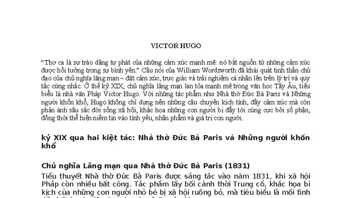 Chủ Nghĩa Lãng Mạn Trong Nhà Thờ Đức Bà Paris