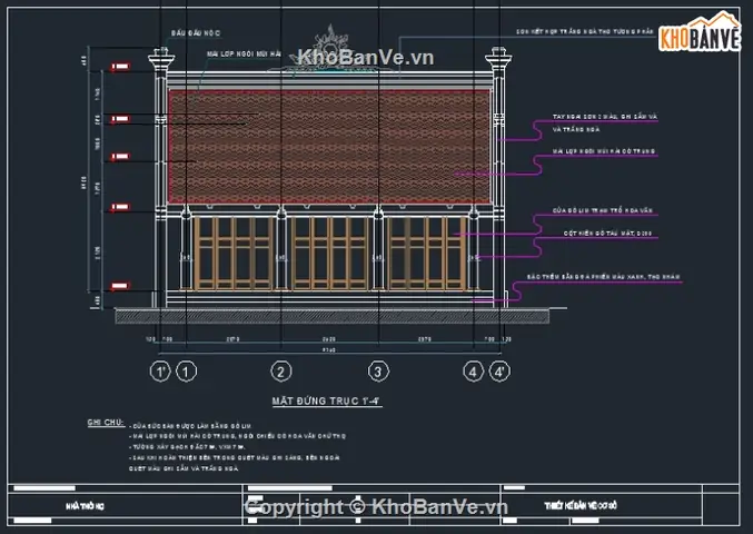 File Cad Nhà Thờ Họ 3 Gian File Cad Nhà Thờ Họ 3 Gian