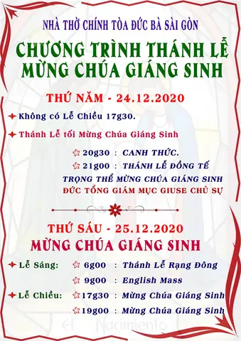 Giờ Lễ Giáng Sinh Nhà Thờ Đức Bà