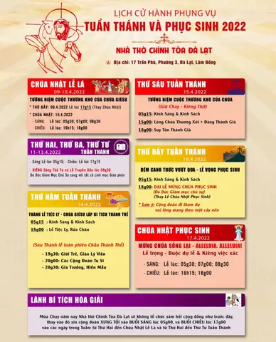 Giờ Lễ Nhà Thờ Con Gà Đà Lạt