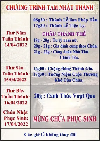 Giờ Lễ Phục Sinh Nhà Thờ Đức Bà