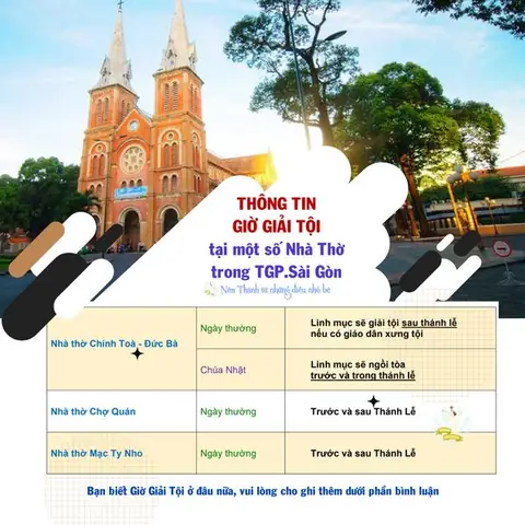 Giờ Xưng Tội Các Nhà Thờ