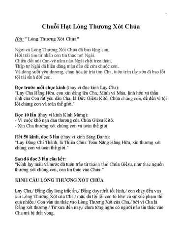 Kinh Chúa Lòng Thương Xót