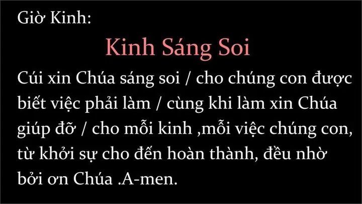 Kinh Chúa Sáng Soi Kinh Chúa Sáng Soi