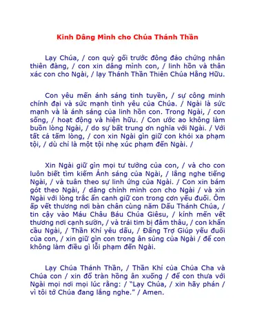Kinh Chúa Thánh Thần Pdf