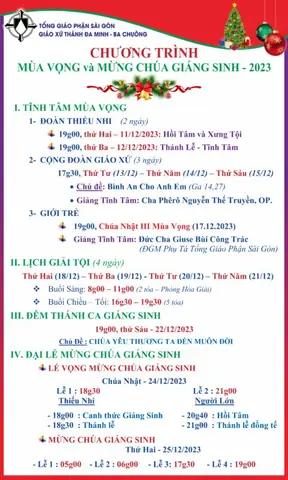 Lịch Giải Tội Nhà Thờ Ba Chuông Lịch Giải Tội Nhà Thờ Ba Chuông