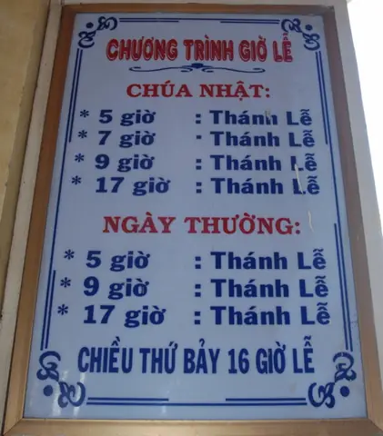 Lịch Lễ Nhà Thờ Tắc Sậy Lịch Lễ Nhà Thờ Tắc Sậy