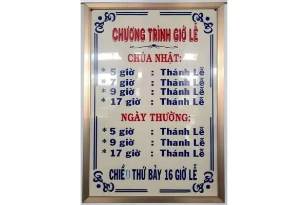 Lịch Lễ Nhà Thờ Tắc Sậy Lịch Lễ Nhà Thờ Tắc Sậy