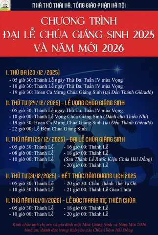 Lịch Lễ Noel Nhà Thờ Thái Hà