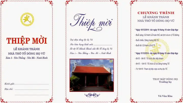 Mẫu Thiệp Mời Khánh Thành Nhà Thờ