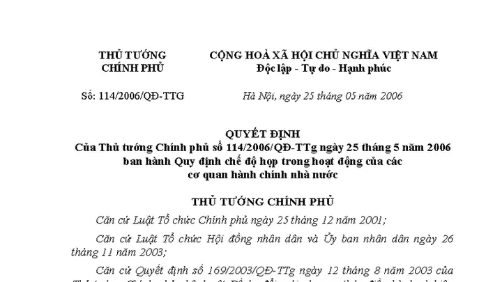 Quyết Định Của Thủ Tướng Số 26 2006 Qđ-ttg Quyết Định Của Thủ Tướng Số 26 2006 Qđ-ttg