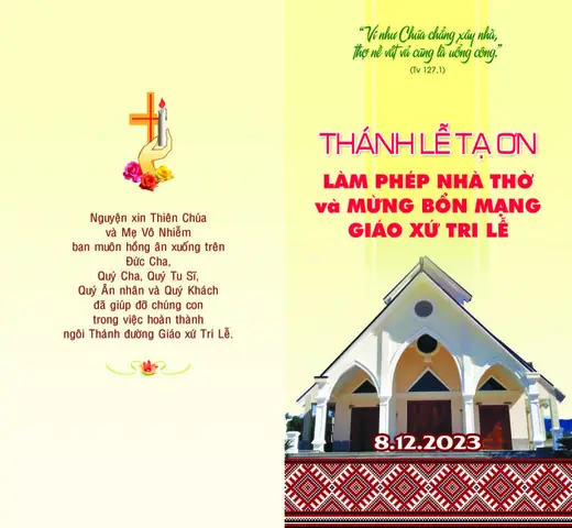 Thiệp Mời Khánh Thành Nhà Thờ