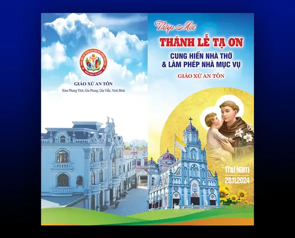 Thiệp Mời Khánh Thành Nhà Thờ