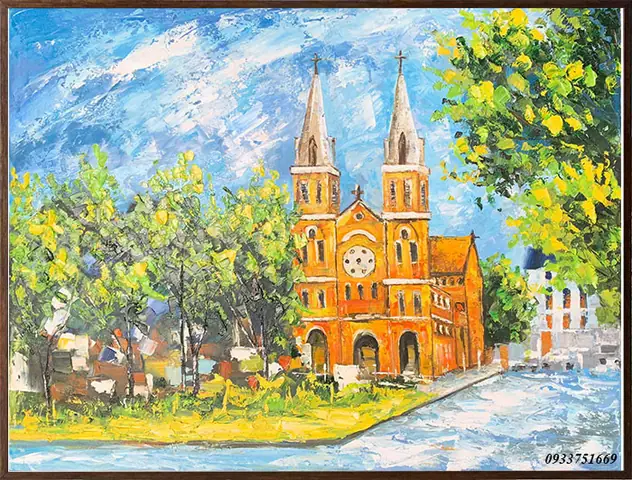 Tranh Vẽ Nhà Thờ Đức Bà