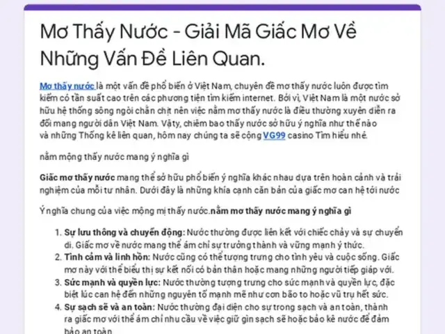 Giải Mã Giấc Mơ Nằm Thấy Nước