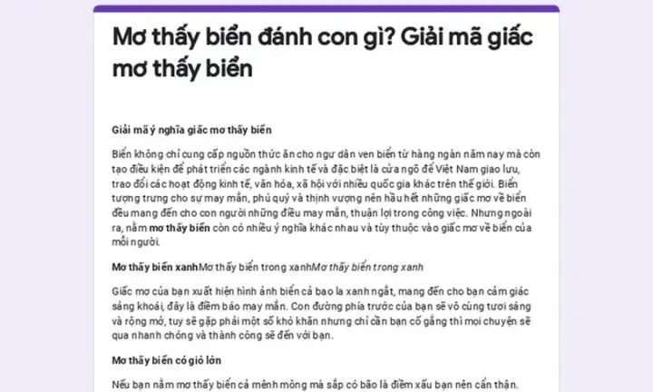 Giải Mã Giấc Mơ Thấy Biển Cả