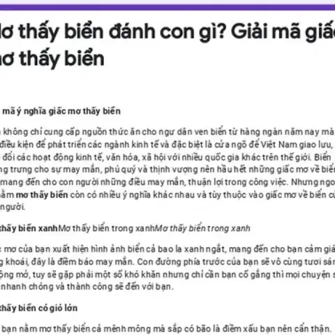 Giải Mã Giấc Mơ Thấy Biển Lớn