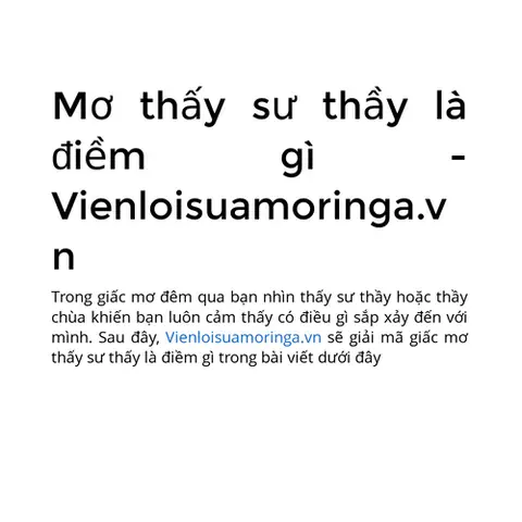 Mơ Thấy Sư Thầy Mặc Áo Cà Sa