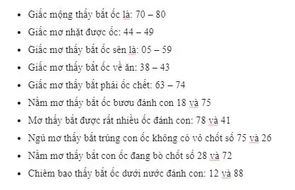 Nằm Mơ Thấy Nhiều Ốc Đánh Đề Con Gì