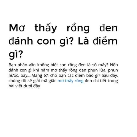 Nằm Mơ Thấy Rồng Đen Đánh Đề Con Gì